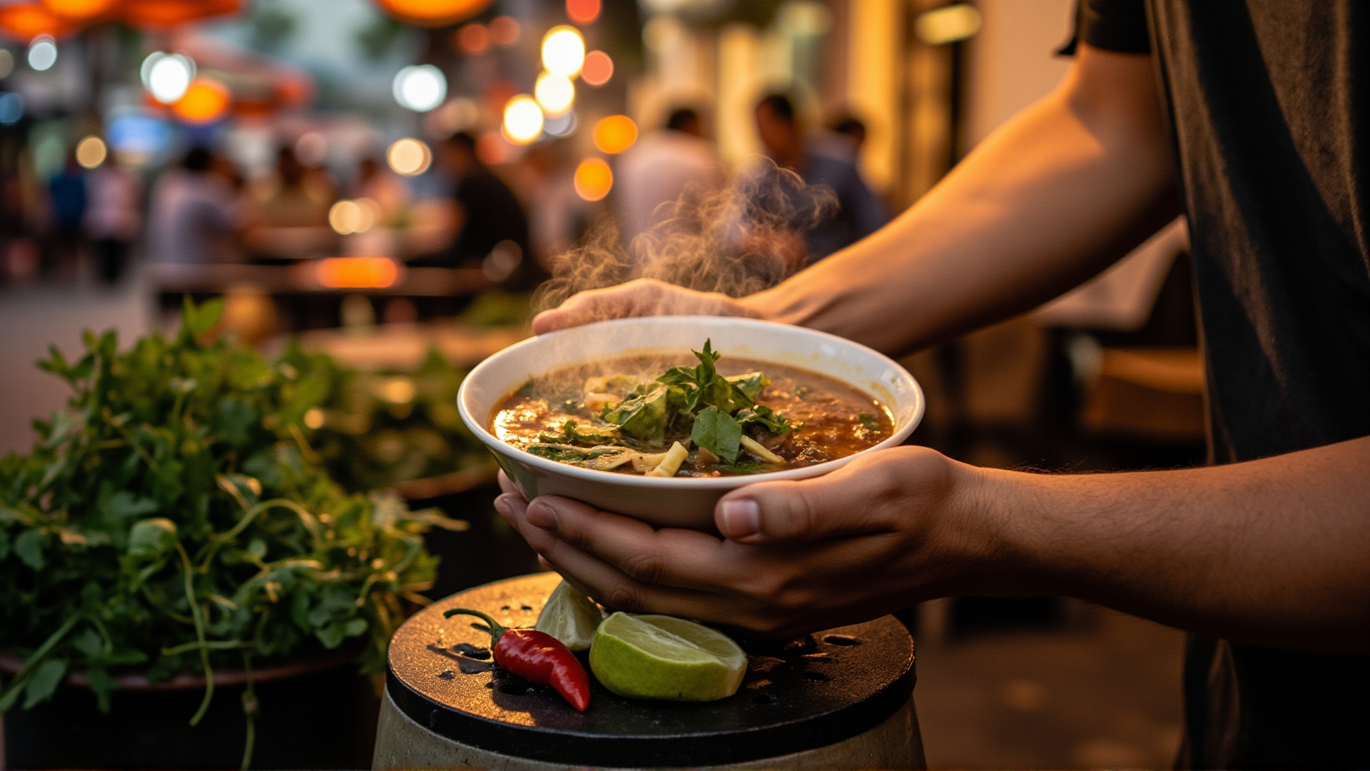 Budget traveler enjoying local street food in one of the cheapest vacation spots in South America